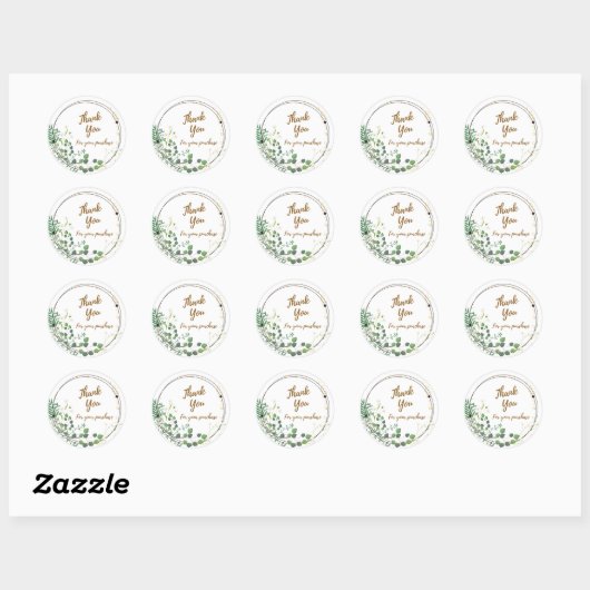 Daisy Greenery 'Thank You' Round Sticker ラウンドシール (シート)