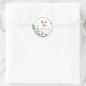 Daisy Greenery 'Thank You' Round Sticker ラウンドシール (バッグ)