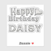 Daisy Happy Birthday silver Aufkleber Sticker シール (シート)