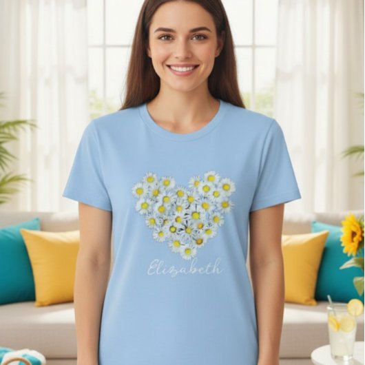 Daisy heart tshirt personalized tシャツ