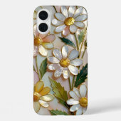 Daisy iPhone Case Stained Glass Warm Floral Design Case-Mate iPhoneケース (裏面)