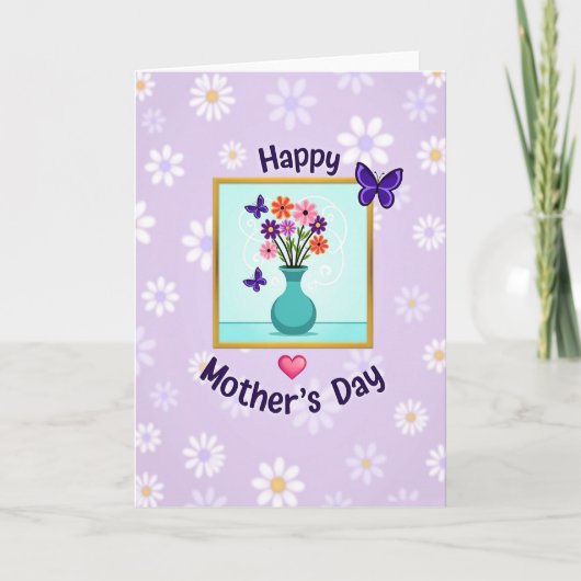 Daisy Lavender Pattern Card カード (正面)