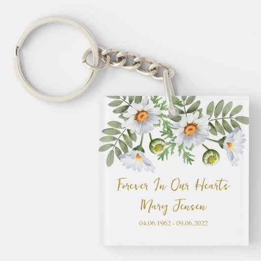 Daisy Memorial Funeral Photo Keychain キーホルダー (正面)