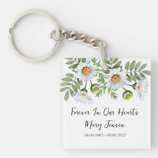 Daisy Memorial Funeral Photo Keychain キーホルダー (正面)