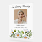 Daisy Memorial Photo Funeral アクリルサイン (傾斜)