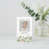 Daisy Memorial Photo Funeral Prayer Card 名刺 (スタンド正面)