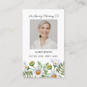 Daisy Memorial Photo Funeral Prayer Card 名刺 (正面)