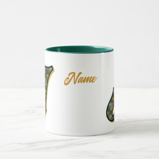 Daisy Monogram Initial J Personalized マグカップ (中央)