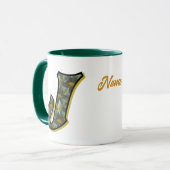 Daisy Monogram Initial J Personalized マグカップ (正面左)