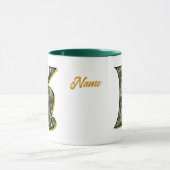 Daisy Monogram Initial K Personalized マグカップ (中央)