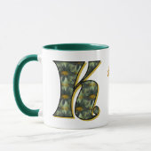 Daisy Monogram Initial K Personalized マグカップ (左)