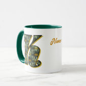 Daisy Monogram Initial K Personalized マグカップ (正面左)