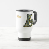 Daisy Monogram Initial L Personalized トラベルマグ (正面右)