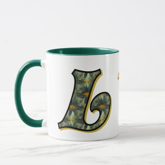 Daisy Monogram Initial L Personalized マグカップ (左)