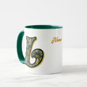 Daisy Monogram Initial L Personalized マグカップ (正面左)