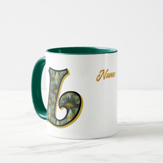 Daisy Monogram Initial L Personalized マグカップ (正面左)