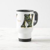 Daisy Monogram Initial N Personalized トラベルマグ (正面右)