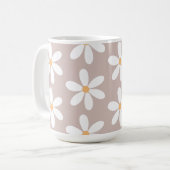 Daisy  mug, Retro Flower  Mug コーヒーマグカップ (正面左)