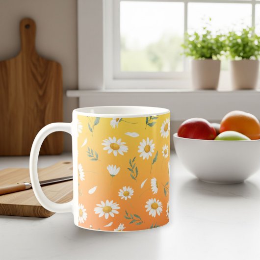 Daisy mugs , Floral gift コーヒーマグカップ