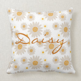Daisy name reveal custom retro daisy boho flower クッション