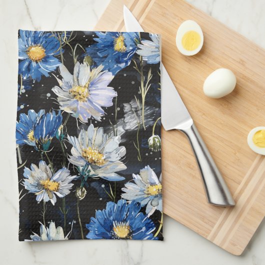Daisy Night Dance キッチンタオル (四つ折り)