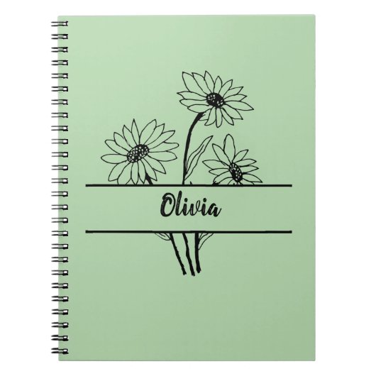 Daisy notebook personalized gift for girls ノートブック (正面)