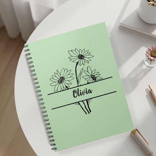 Daisy notebook personalized gift for girls ノートブック