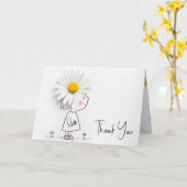 Daisy On a Little Girl Thank You カード (黄色い花)