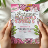 Daisy Pajama Party Birthday Invitation 招待状
