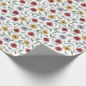 Daisy Pattern Doodle Pen and Ink Style ラッピングペーパー (角)