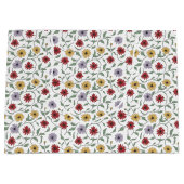 Daisy Pattern Doodle Pen and Ink Style ラージペーパーバッグ (正面)