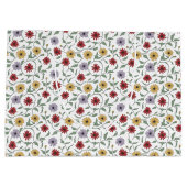 Daisy Pattern Doodle Pen and Ink Style ラージペーパーバッグ (裏面)