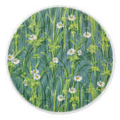Daisy Pattern, green pattern, セラミックノブ (正面)