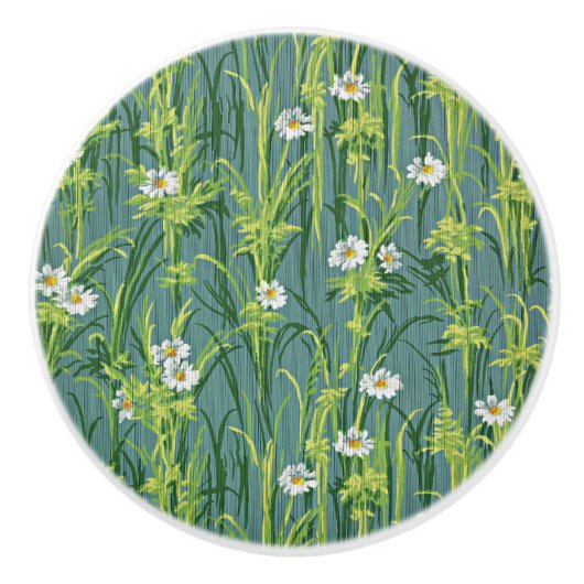 Daisy Pattern, green pattern, セラミックノブ (正面)