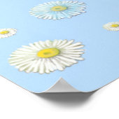Daisy Pattern on light blue background ポスター (角)