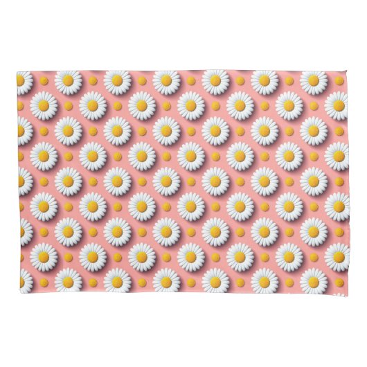 Daisy Pattern With White Petals 枕カバー (正面)