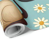 Daisy Paws Parade – Playful Cats & Blooms ラッピングペーパー (ロールコーナー)