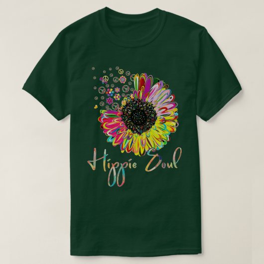 Daisy Peace Sign LOVE Hippie Soul Flower Lovers 60 Tシャツ (デザイン正面)