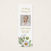 Daisy Photo Funeral Memorial Bookmark (正面)