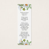 Daisy Photo Funeral Memorial Bookmark (裏面)