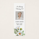 Daisy Photo Funeral Memorial Bookmark (正面)