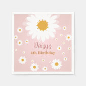 Daisy Pink Any Age Birthday スタンダードカクテルナプキン (正面)