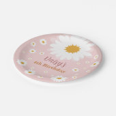 Daisy Pink Any Age Birthday  ペーパープレート (アングル)