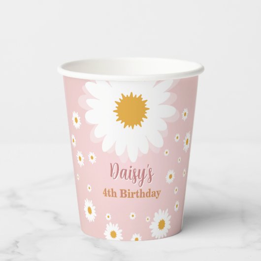 Daisy Pink Any Age Birthday  紙コップ (裏面)