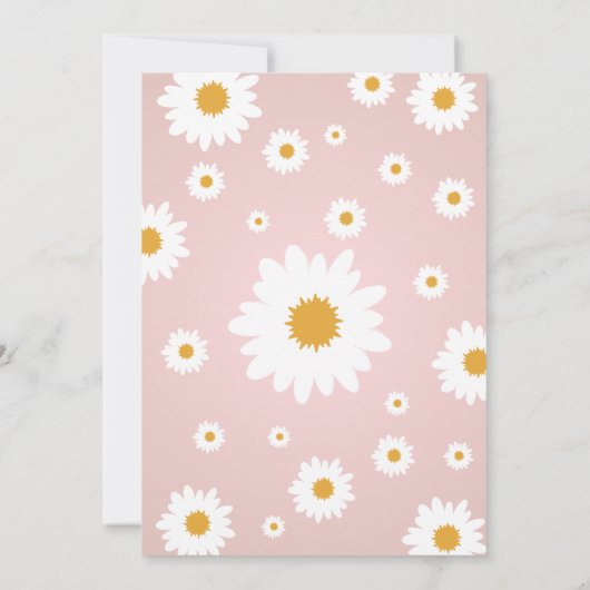 Daisy Pink Any Age Birthday Photo Invitation 招待状 (裏面)