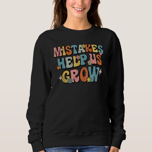 Daisy Positive Growth Mindset Retro Teacher Back T スウェットシャツ (正面)