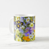 Daisy ,Primrose, Daffodil Flowers コーヒーマグカップ (正面左)