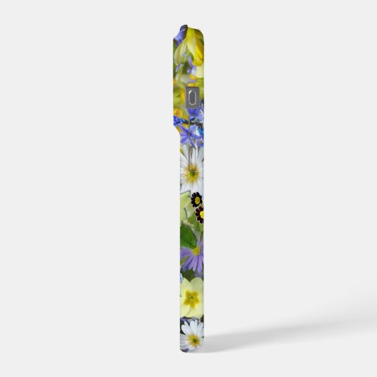 Daisy ,Primrose, Daffodil Flowers iPhoneケース (左側面)