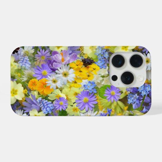 Daisy ,Primrose, Daffodil Flowers iPhoneケース (裏面横)