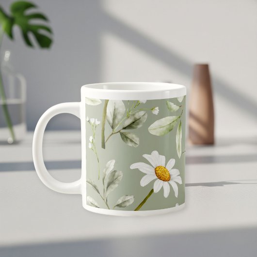 Daisy Print Coffee Mug Wraparound Design  ジャンボコーヒーマグカップ